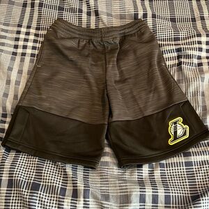 Boys SZ M (10-12) NBA LA LAKERS fleece lined shorts with pockets